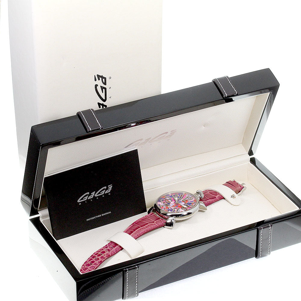 GaGa MILANO Manuale48MM Mosaic 5010.MOSAICO2 Small seconds pink Dial Hand Winding Men's Watch_797681