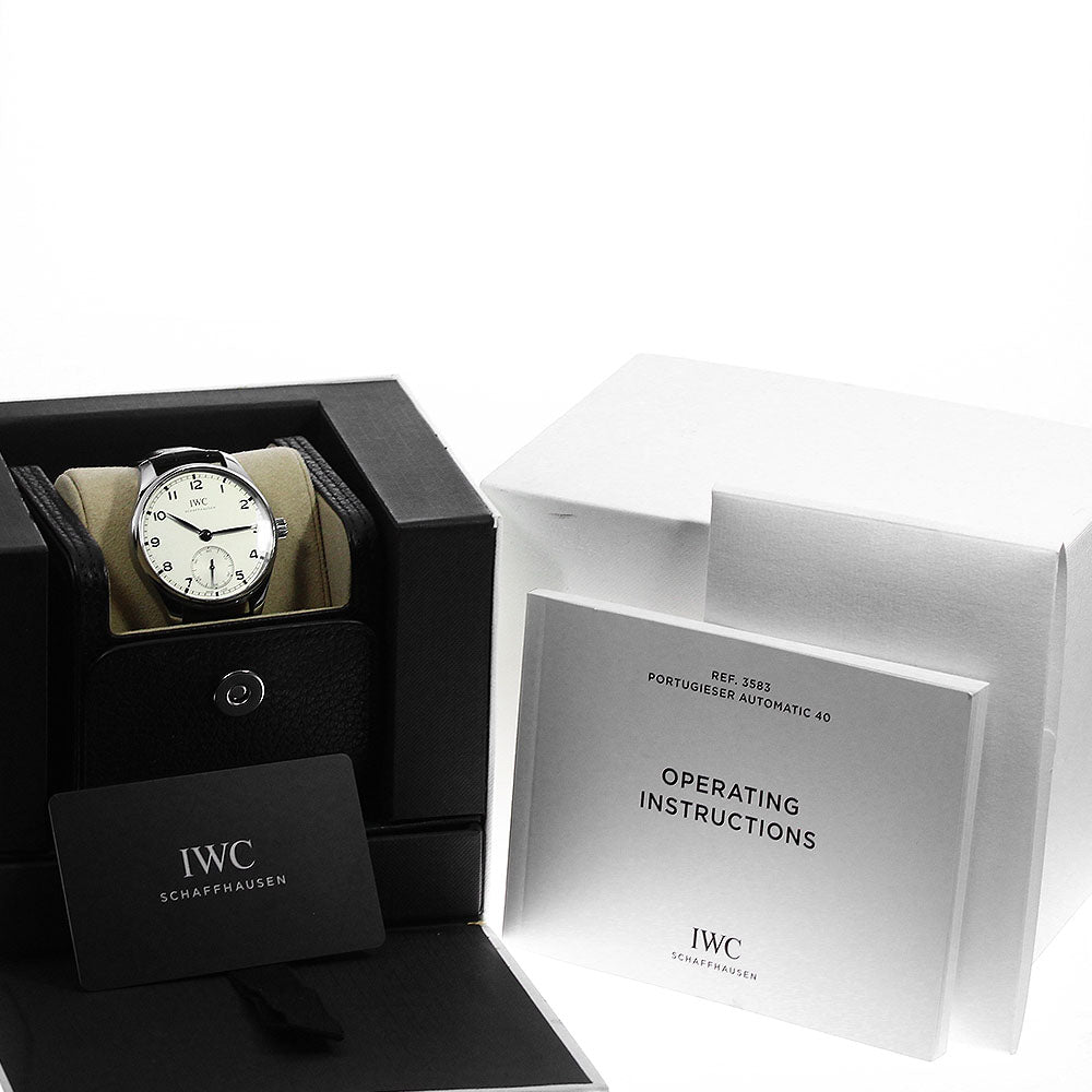 IWC SCHAFFHAUSEN Portugieser Automatic 40 IW358304 Small seconds Silver Dial Automatic Men's Watch_798341