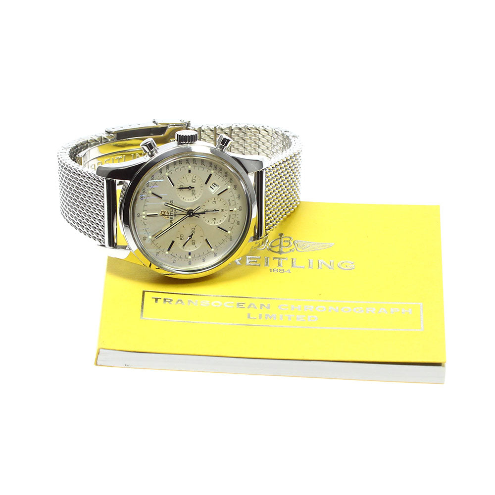 BREITLING Transocean AB0151 Chronograph Silver Dial Automatic Men's Watch_798344