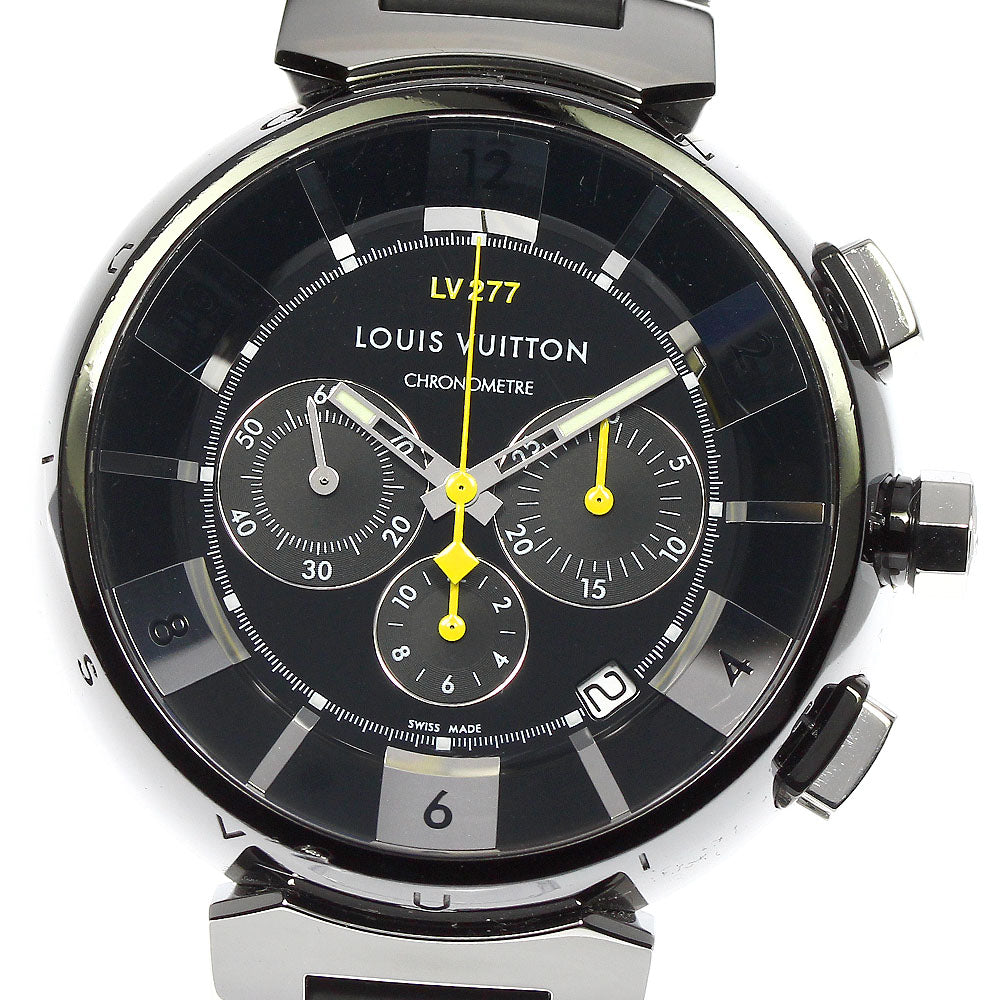 LOUIS VUITTON Tambour in Black Q114K Chronograph Automatic Men's Watch_798370