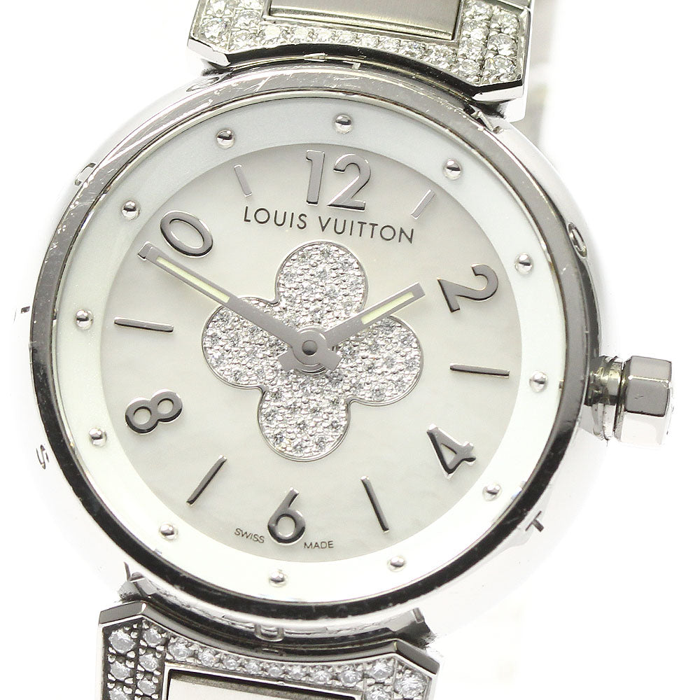 LOUIS VUITTON Tambour Forever Q121P Rug diamond Quartz Ladies Watch_798383
