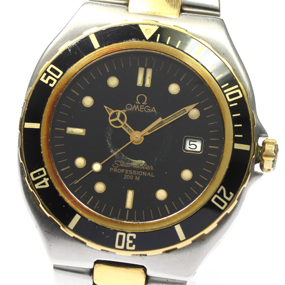 OMEGA Seamaster200 YG2 tone large size gold Dial Quartz Men's Watch_798459