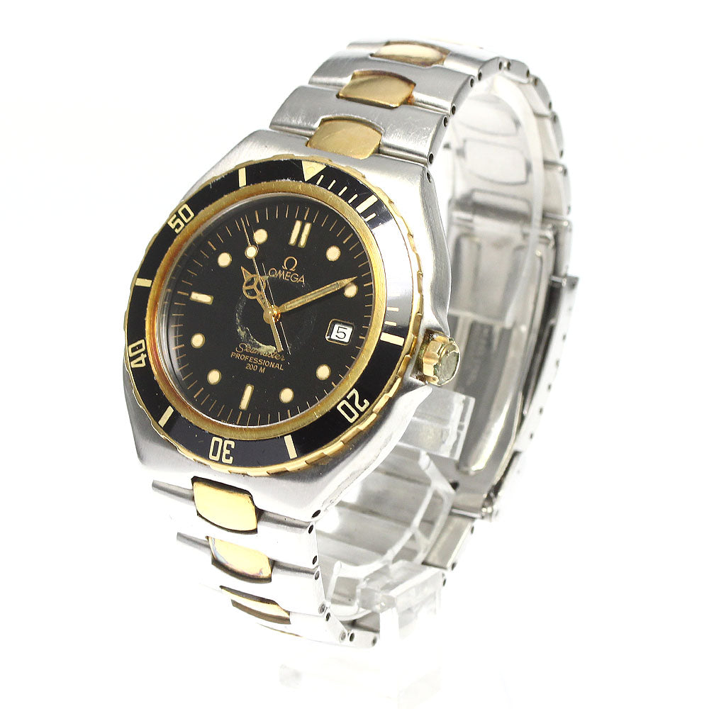 OMEGA Seamaster200 YG2 tone large size gold Dial Quartz Men's Watch_798459