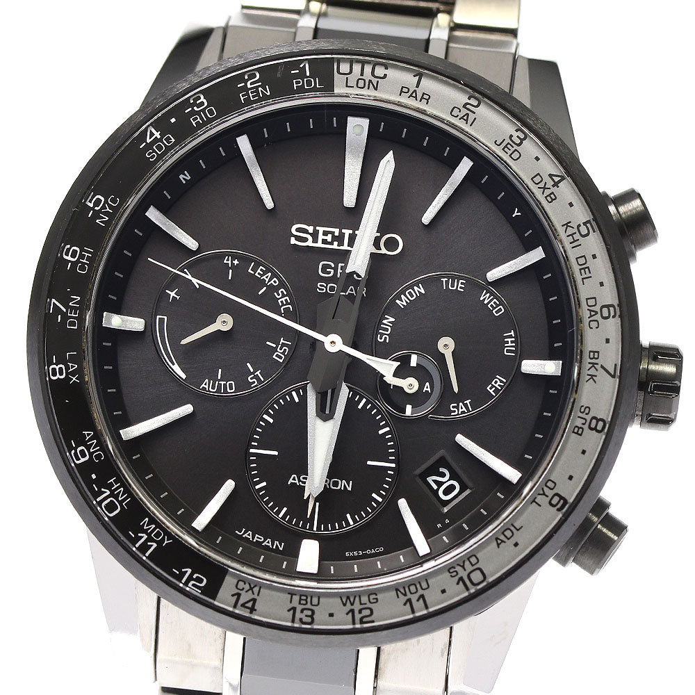 SEIKO Astron SBXC011/5X53-0AD0 GPS Black Dial Solar Powered Radio Men's_798646