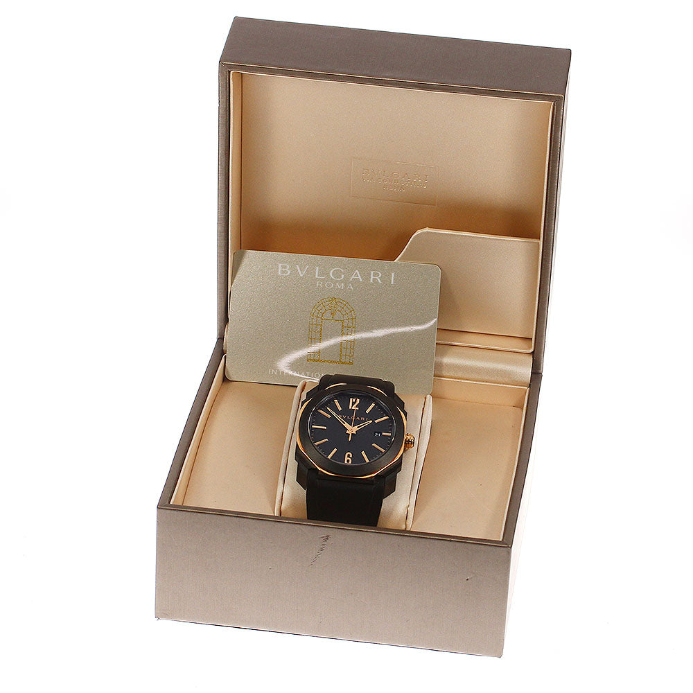 BVLGARI Octo Solo Tempo Ultra Nero BGOP41SG Date Black Dial AT Men's_798784