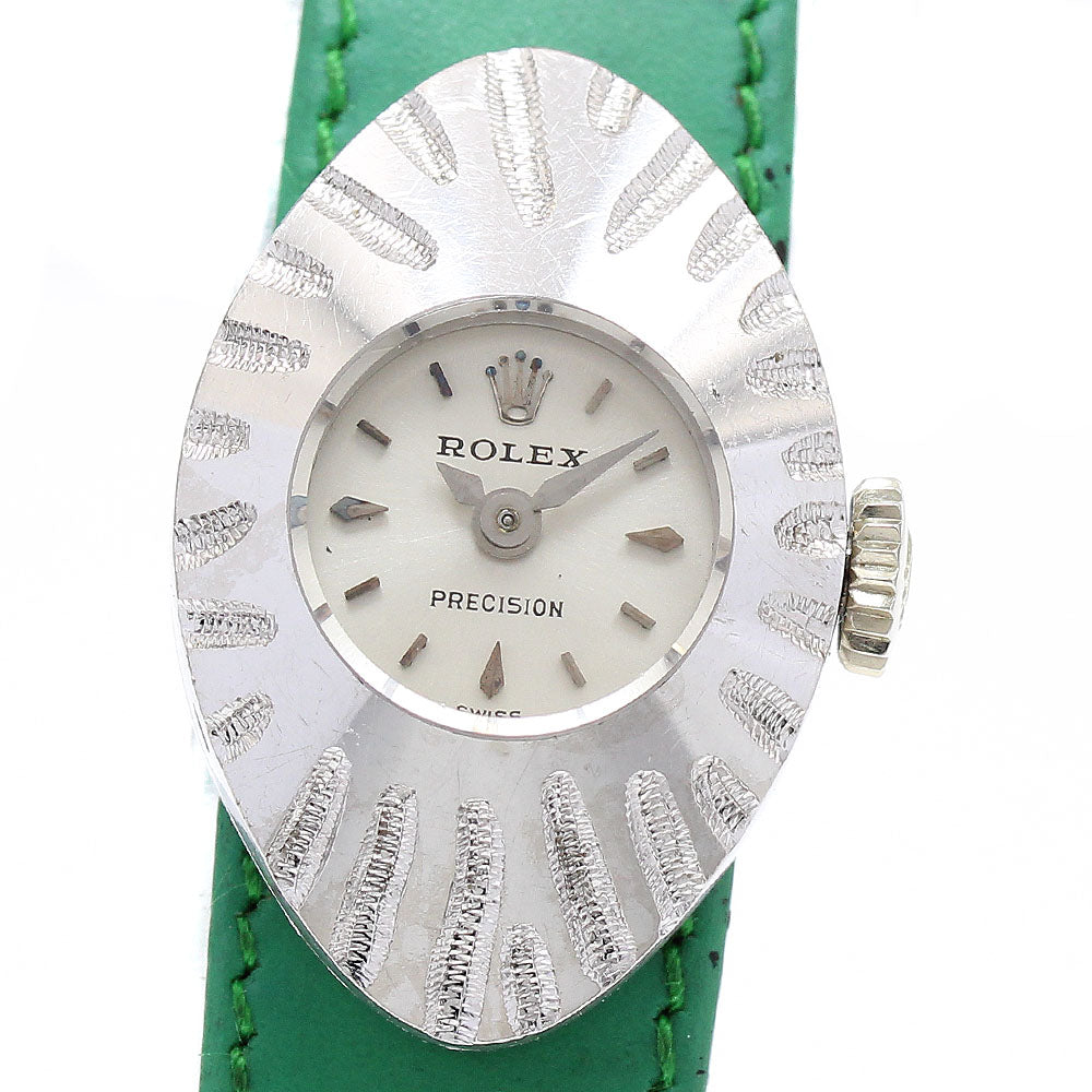 ROLEX Precision Chameleon Almond 2002 K18WG cal.1401 Silver Dial Hand Winding Ladies Watch_799424