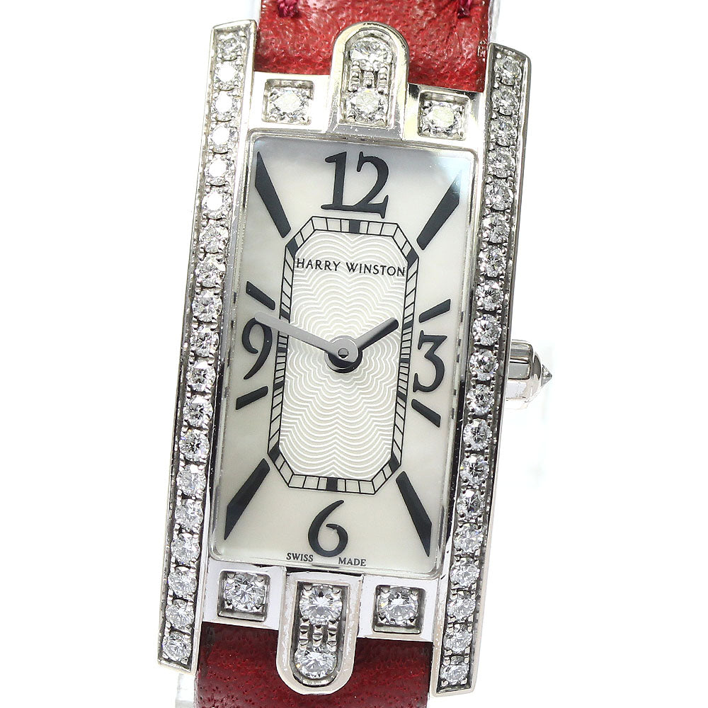 HARRY WINSTON Avenue C Mini AVCQHM15 K18WG diamond bezel Ladies_799433