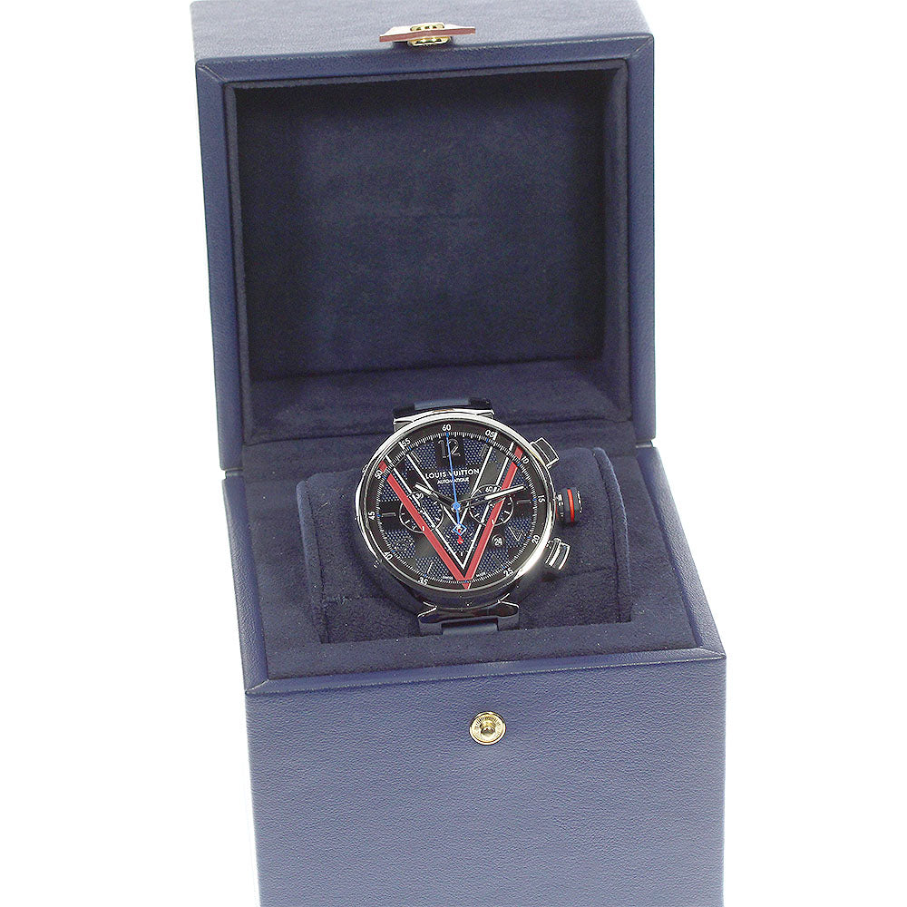 LOUIS VUITTON Tambour Damier Cobalt V QA163 Chronograph Automatic Men's_799622