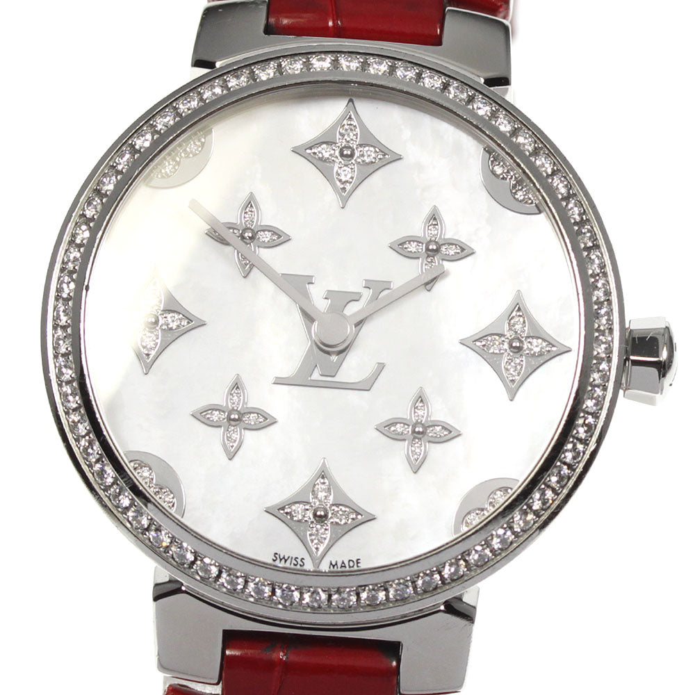 LOUIS VUITTON Tambour Slim/D QA109 Diamond Bezel shell Dial Quartz Men's Watch_799841
