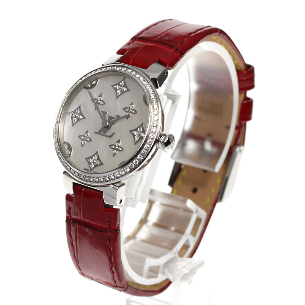 LOUIS VUITTON Tambour Slim/D QA109 Diamond Bezel shell Dial Quartz Men's Watch_799841