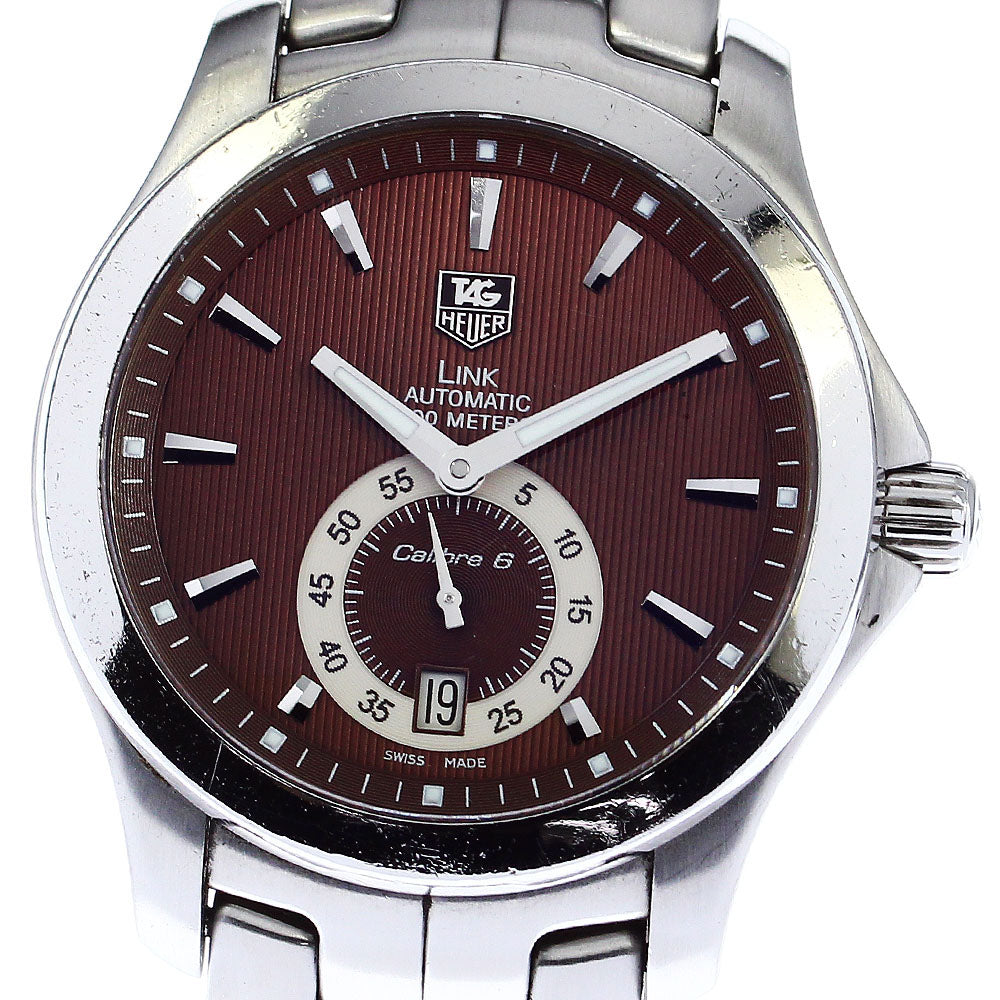TAG HEUER Link Caliber 6 WJF211C Date Brown Dial Automatic Men's Watch_799931