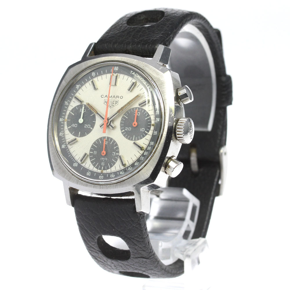 Heuer Camaro 73643 Chronograph cal.7736 Silver Dial Hand Winding Men's Watch_800087