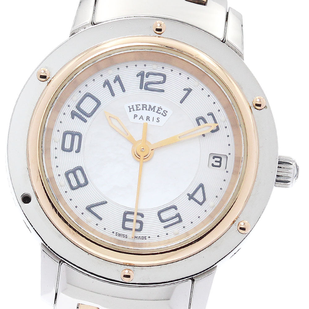 HERMES Clipper Classic CP1.221 Date shell Dial Quartz Ladies Watch_800222
