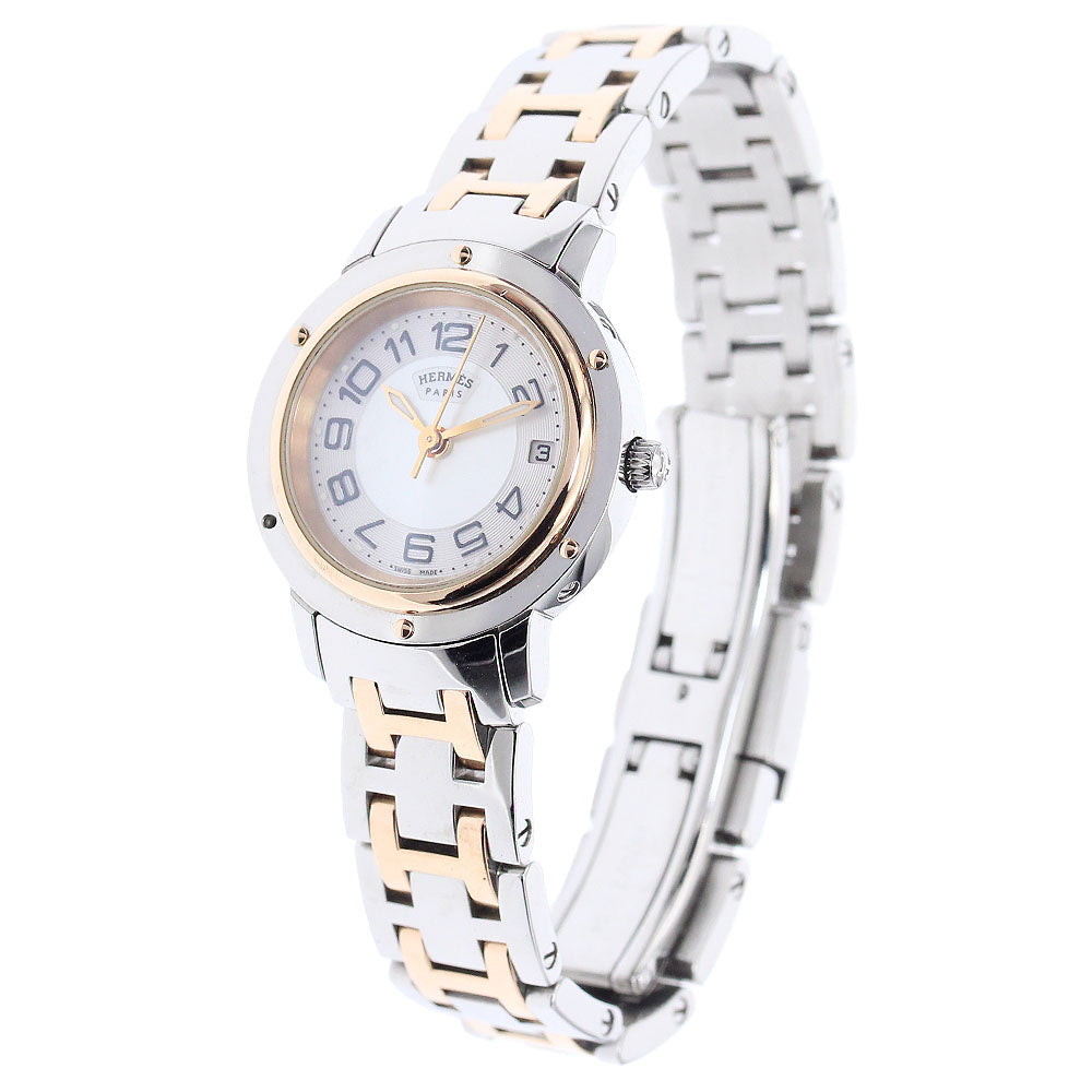 HERMES Clipper Classic CP1.221 Date shell Dial Quartz Ladies Watch_800222