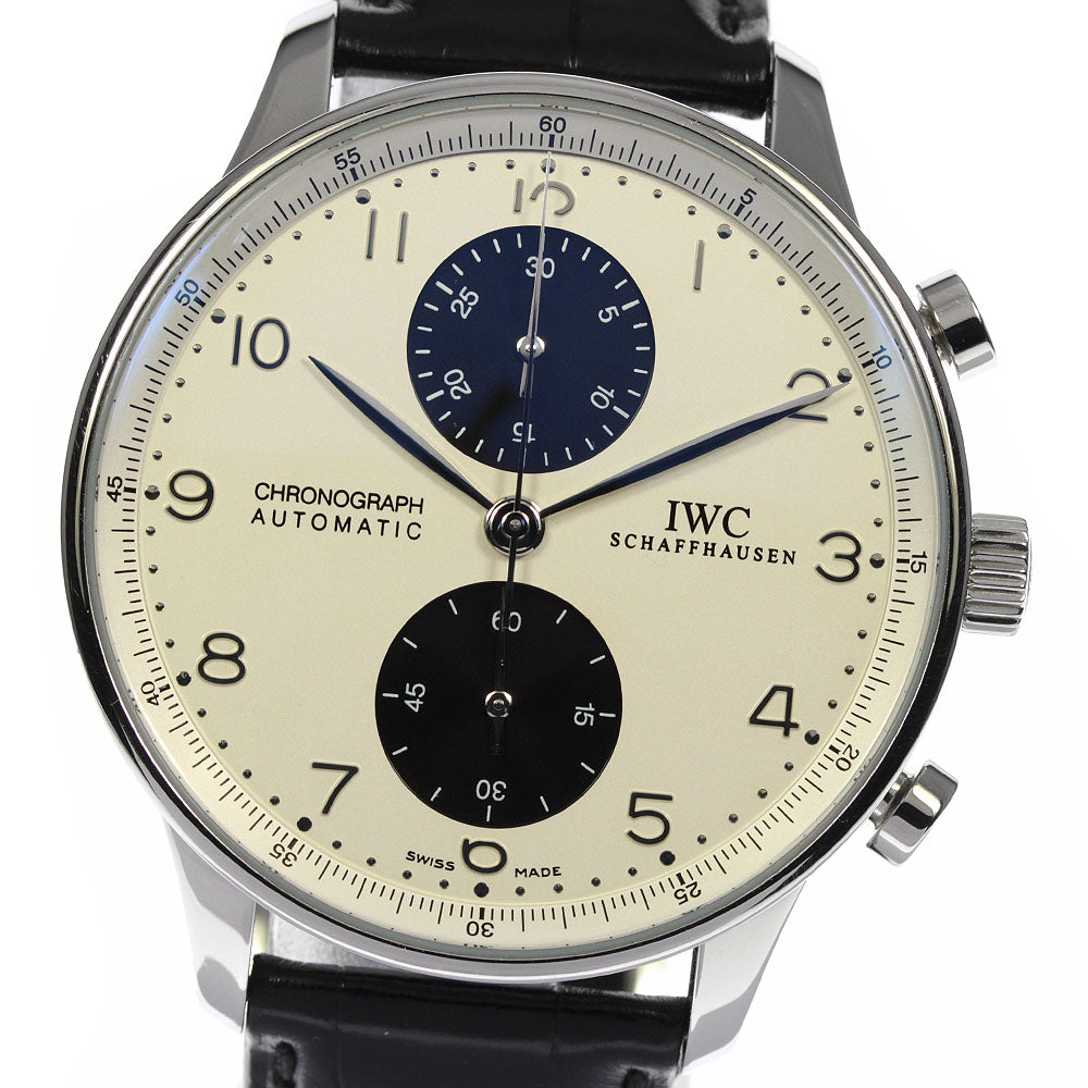 IWC SCHAFFHAUSEN Portugese IW371464 Chronograph Beige / black Dial Automatic Men's Watch_800469