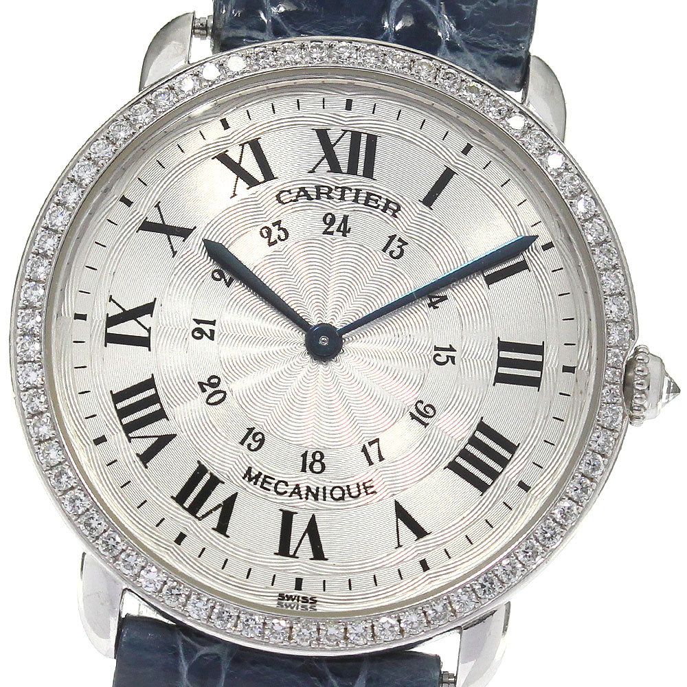 CARTIER Rondolui WD600251 K18WG diamond bezel Hand Winding Ladies Watch_800507