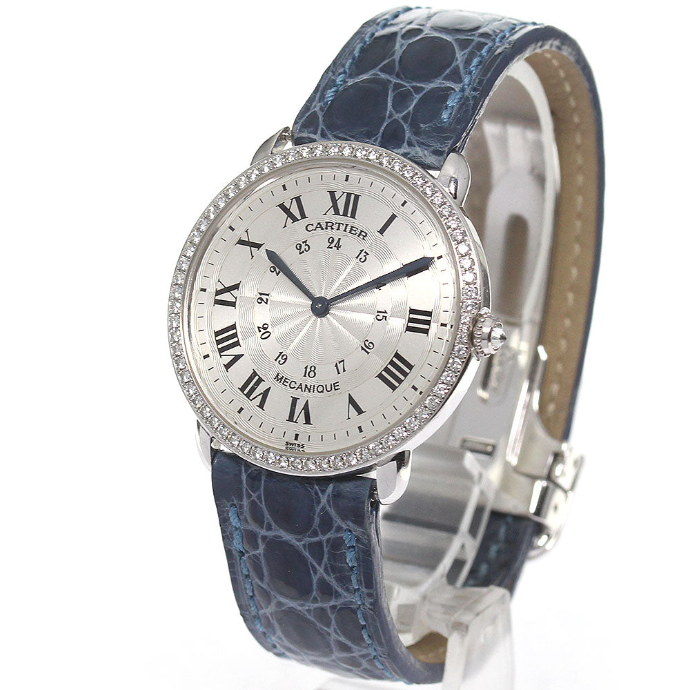 CARTIER Rondolui WD600251 K18WG diamond bezel Hand Winding Ladies Watch_800507