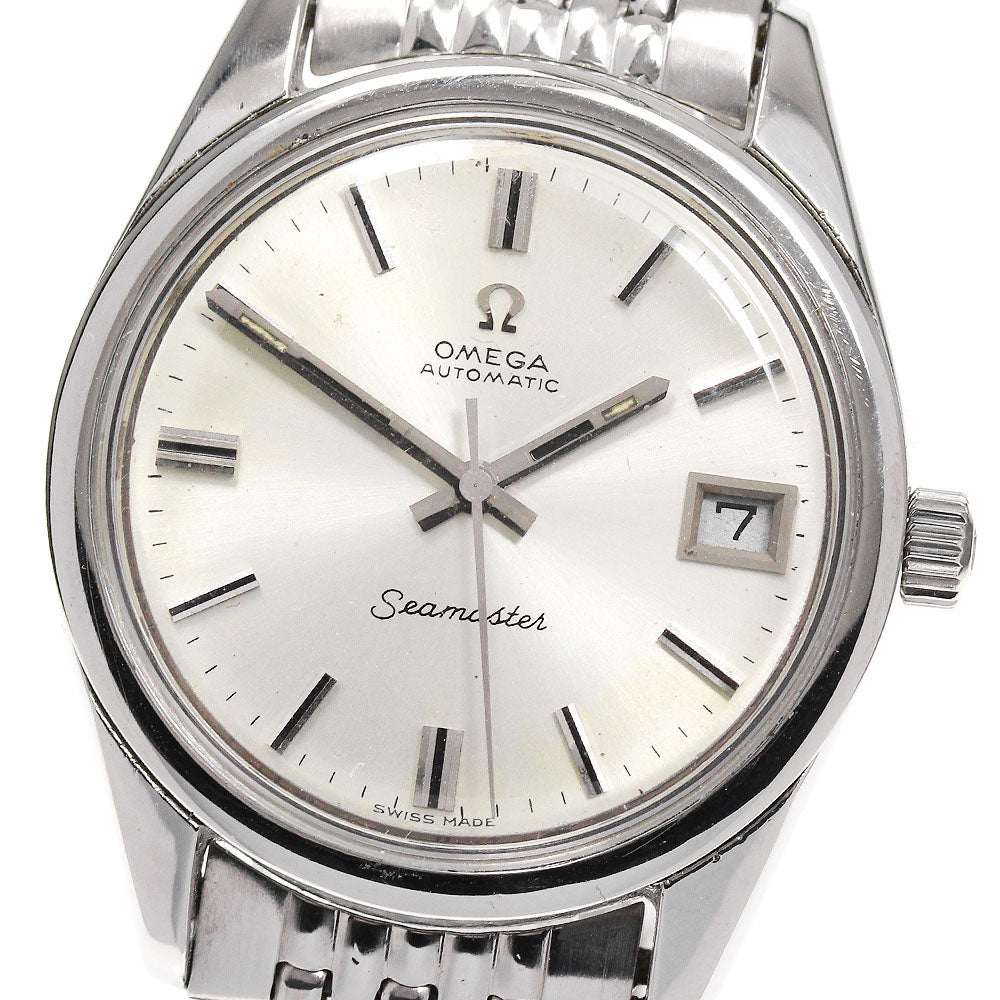 OMEGA Seamaster 14763.SC.62 Date Cal.1012 Rice Bracelet Silver Dial Automatic Men's Watch_800578