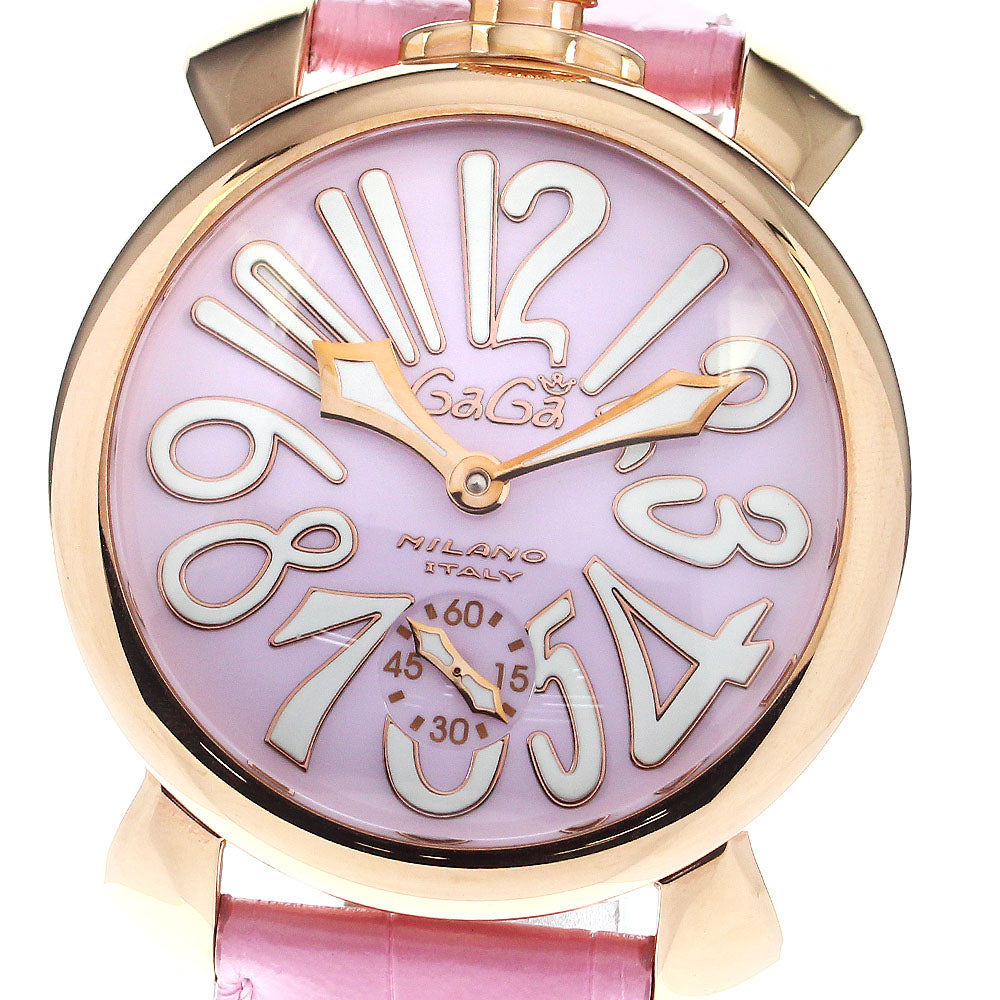 GaGa MILANO Manuale48 5011.02S Small seconds pink Dial Hand Winding Men's Watch_800592