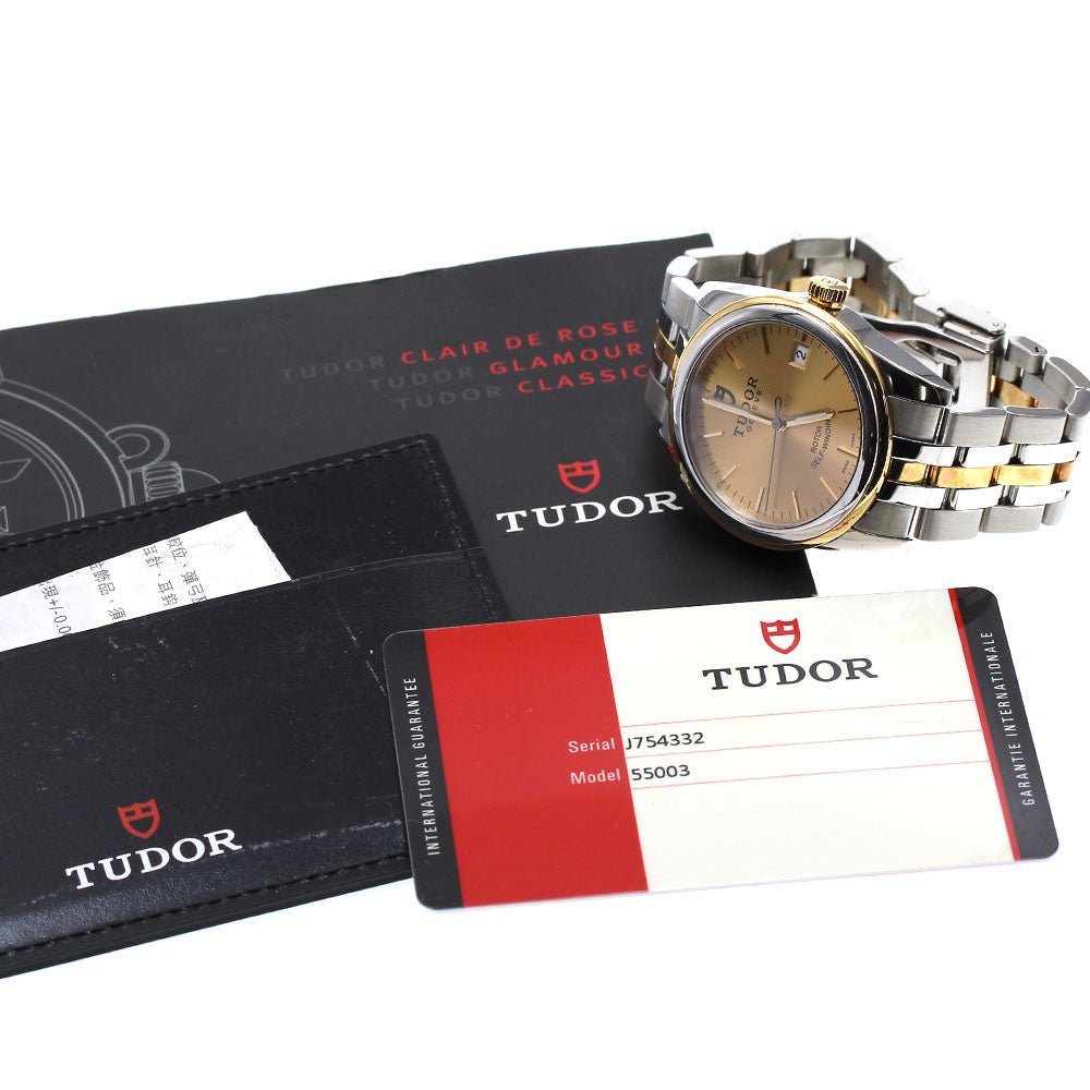 TUDOR Glamor date 55003 YG2 tone gold Dial Automatic Men's Watch_800686