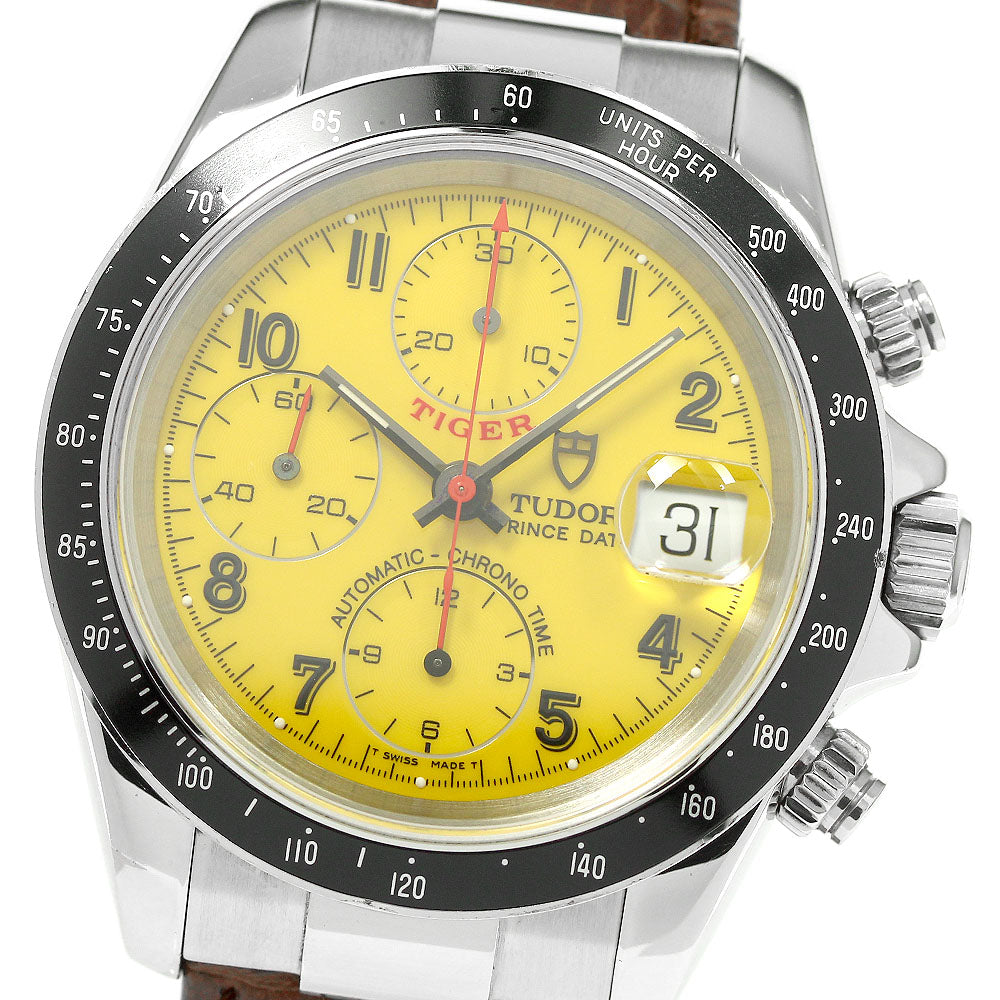 TUDOR Prince Date Chrono Time Tiger 79260 yellow Dial Automatic Men's_800783