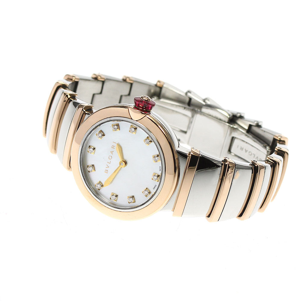 BVLGARI Lvcea LUP28SG 12P diamond White shell Dial Quartz Ladies Watch_801048