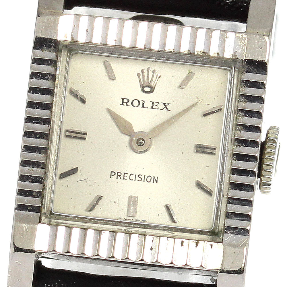 ROLEX Precision 9250 K18WG Silver Dial Hand Winding Ladies Watch_801524