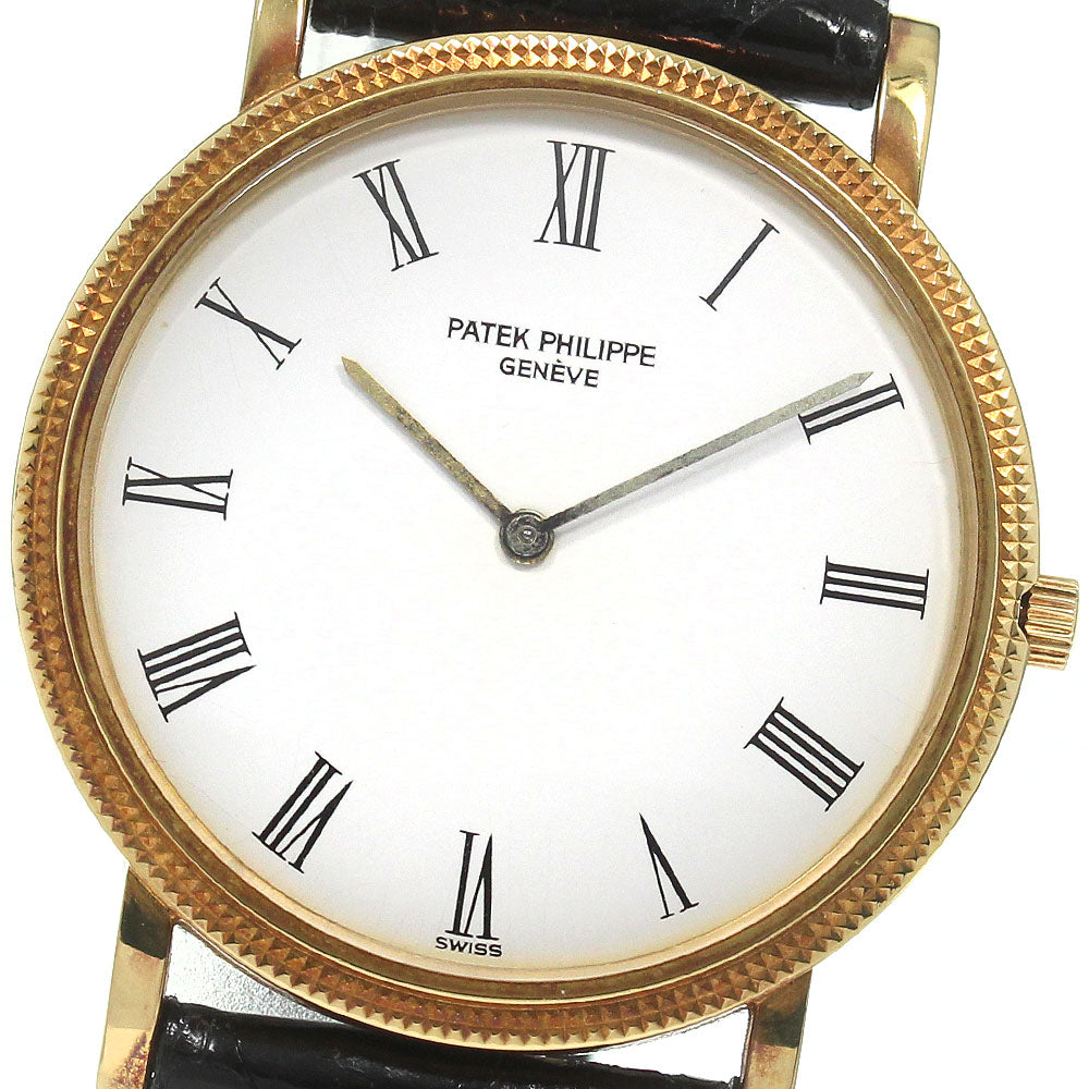 PATEK PHILIPPE Calatrava ref.3520D 18K Yellow Gold white Dial Hand Winding Men's Watch_801526