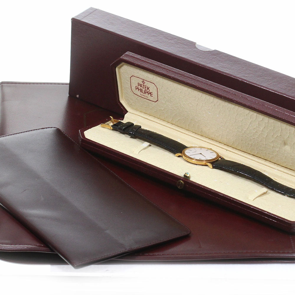 PATEK PHILIPPE Calatrava ref.3520D 18K Yellow Gold white Dial Hand Winding Men's Watch_801526