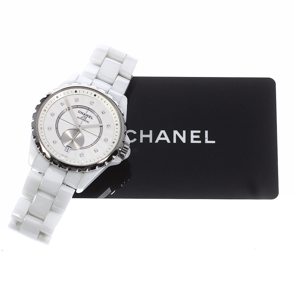 CHANEL J12 H4345 White ceramic 11P diamond Silver Dial Automatic Boy's_802114