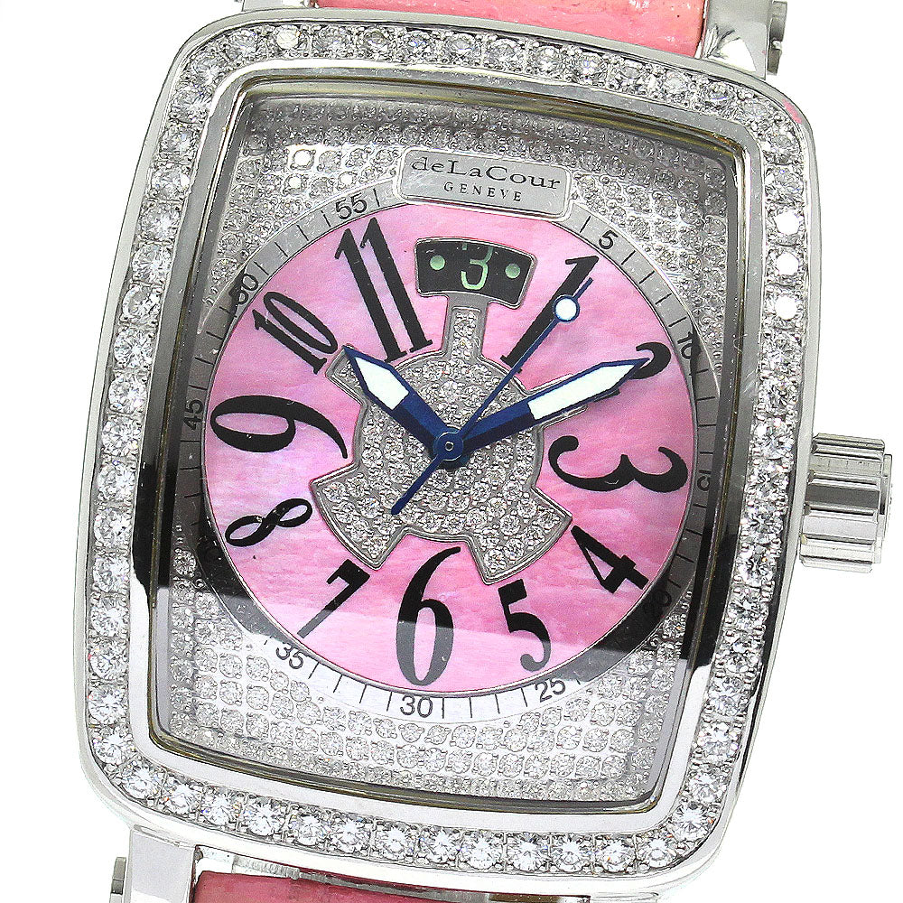 deLaCour vialarza S..3517M Diamond Limited Edition Pink shell Dial Quartz Men's Watch_802162