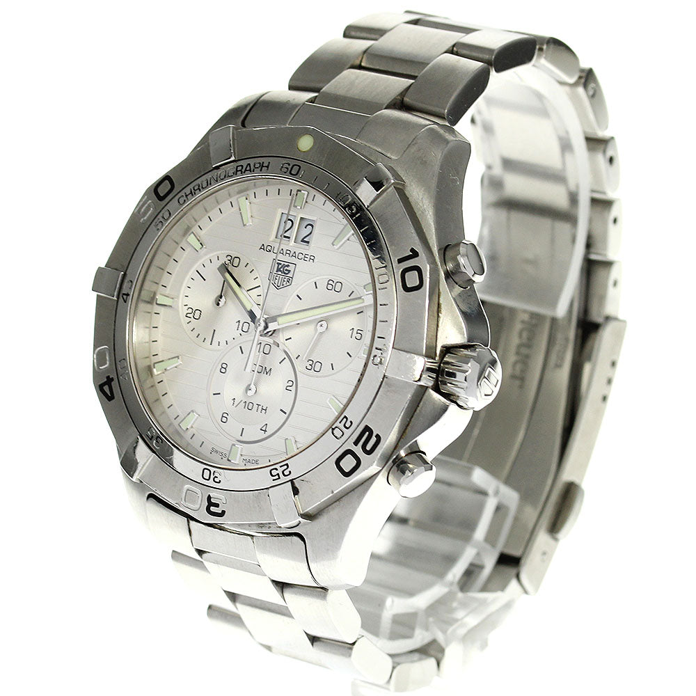 TAG HEUER Aqua racer CAF101F Chronograph Date Silver Dial Quartz Men's_802164