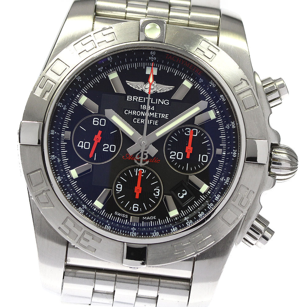 BREITLING Chronomat44 AB0111 Date black Dial Automatic Men's Watch_802187
