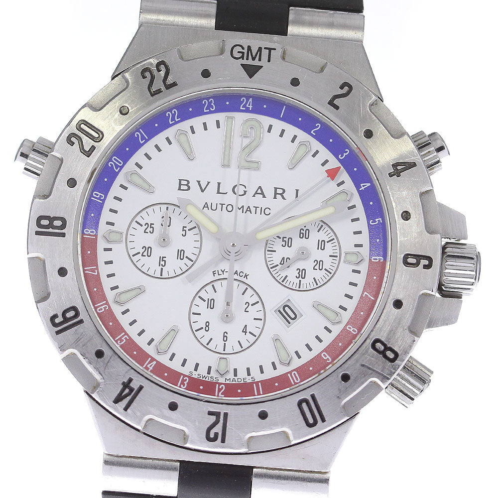 BVLGARI Diagono GMT40SFB GMT chronograph white Dial Automatic Men's Watch_802188