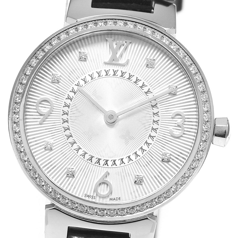 LOUIS VUITTON Tambour monogram Q12MF Diamond bezel Quartz Ladies_802193
