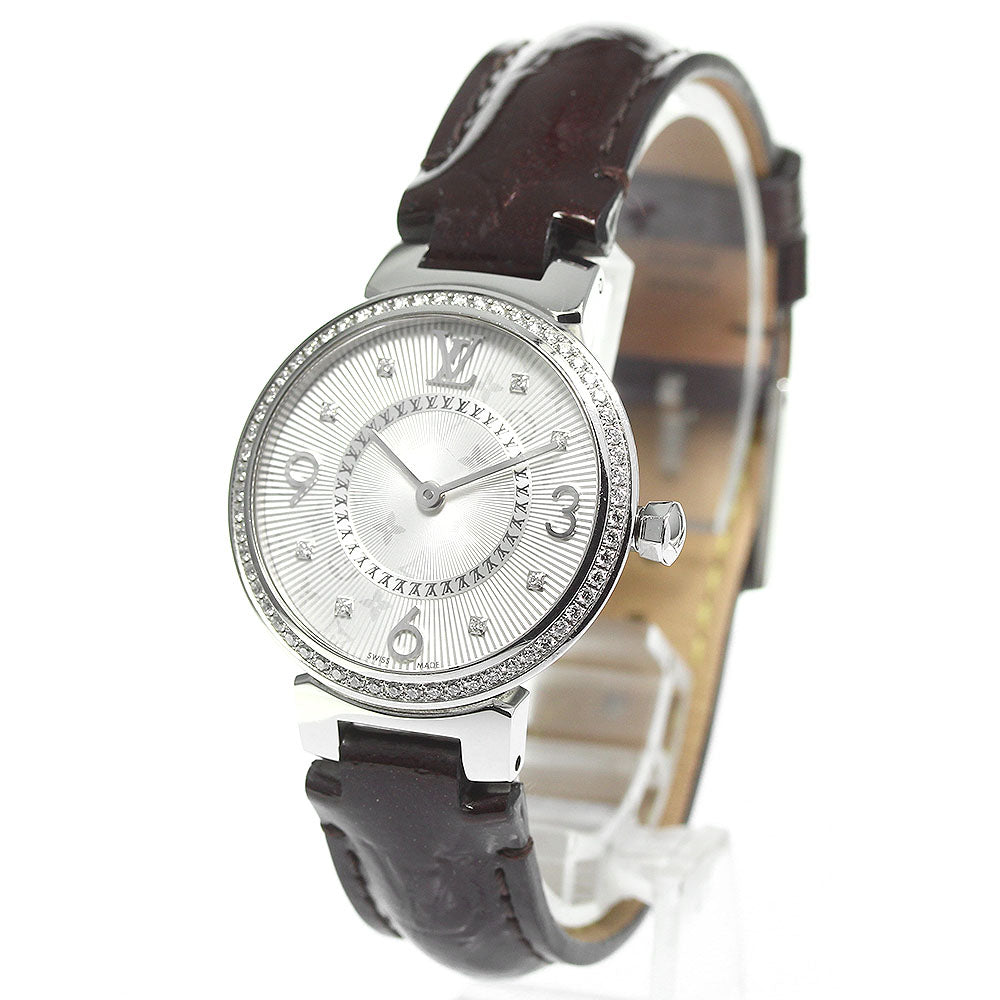 LOUIS VUITTON Tambour monogram Q12MF Diamond bezel Quartz Ladies_802193