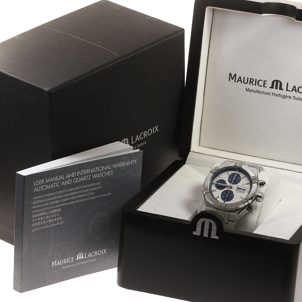 MAURICE LACROIX icon AI6038-SS002-131-1 Chronograph Silver / navy Dial Automatic Men's Watch_802316