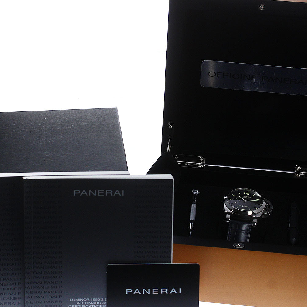 PANERAI Luminor 1950 3 Days PAM00535 GMT Date Small Second black Dial Automatic Men's Watch_802344