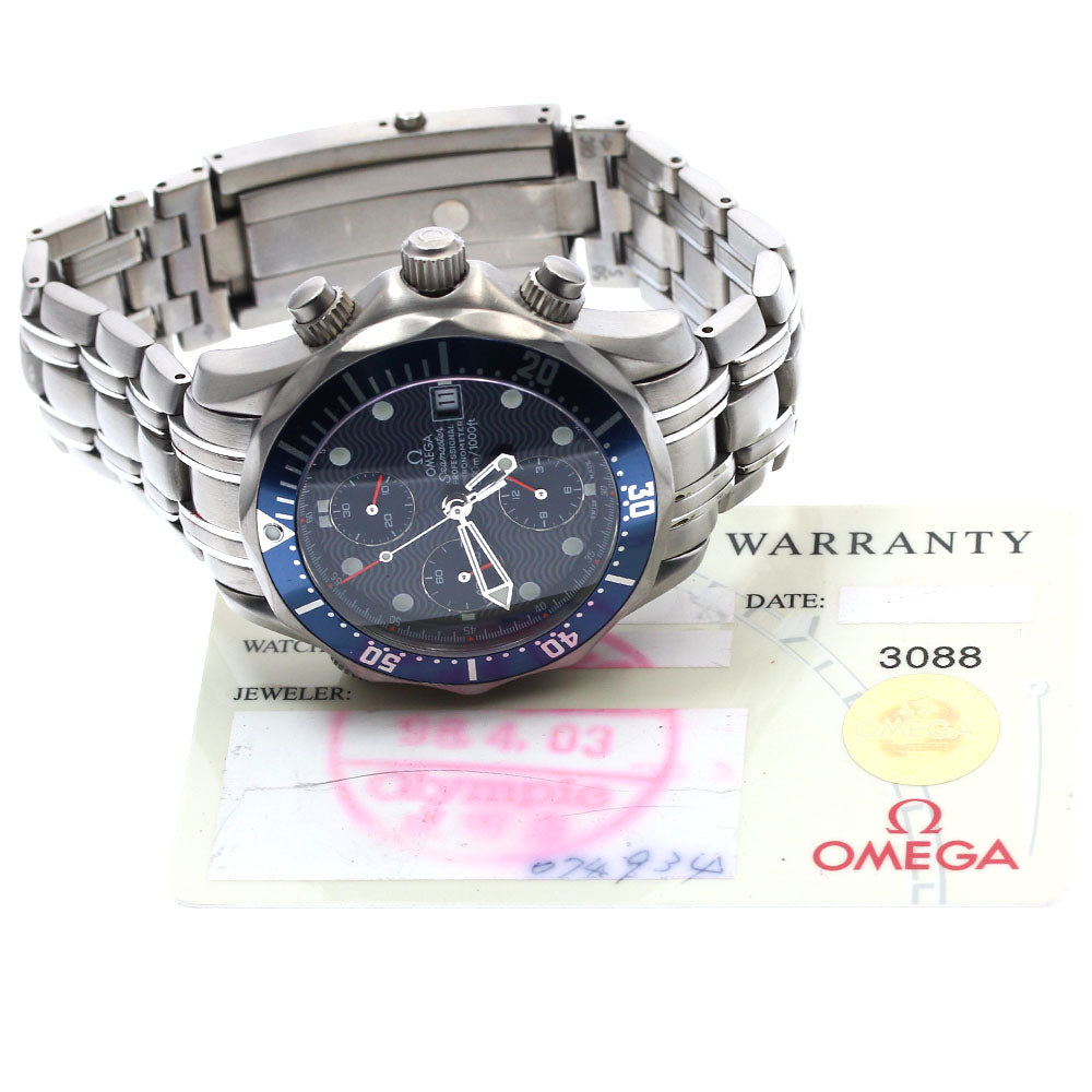 OMEGA Seamaster300 2298.80 Chronograph Navy Dial Automatic Men's Watch_802493