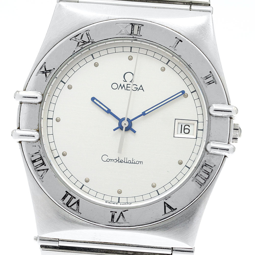 OMEGA Constellation Date Flat bezel Silver Dial Quartz Men's Watch_803374