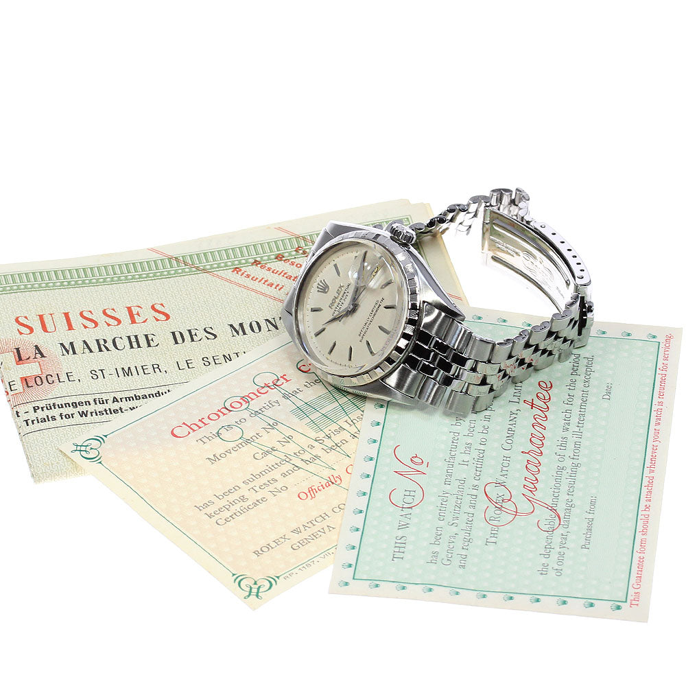 ROLEX Oyster Paper DATEJUST 6605 Cal.1065 Redial Silver Dial Automatic Men's Watch_803388