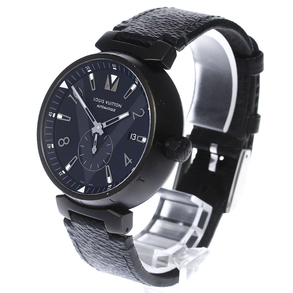 LOUIS VUITTON Tambour all black Q1D22 Date black Dial Automatic Men's_803607