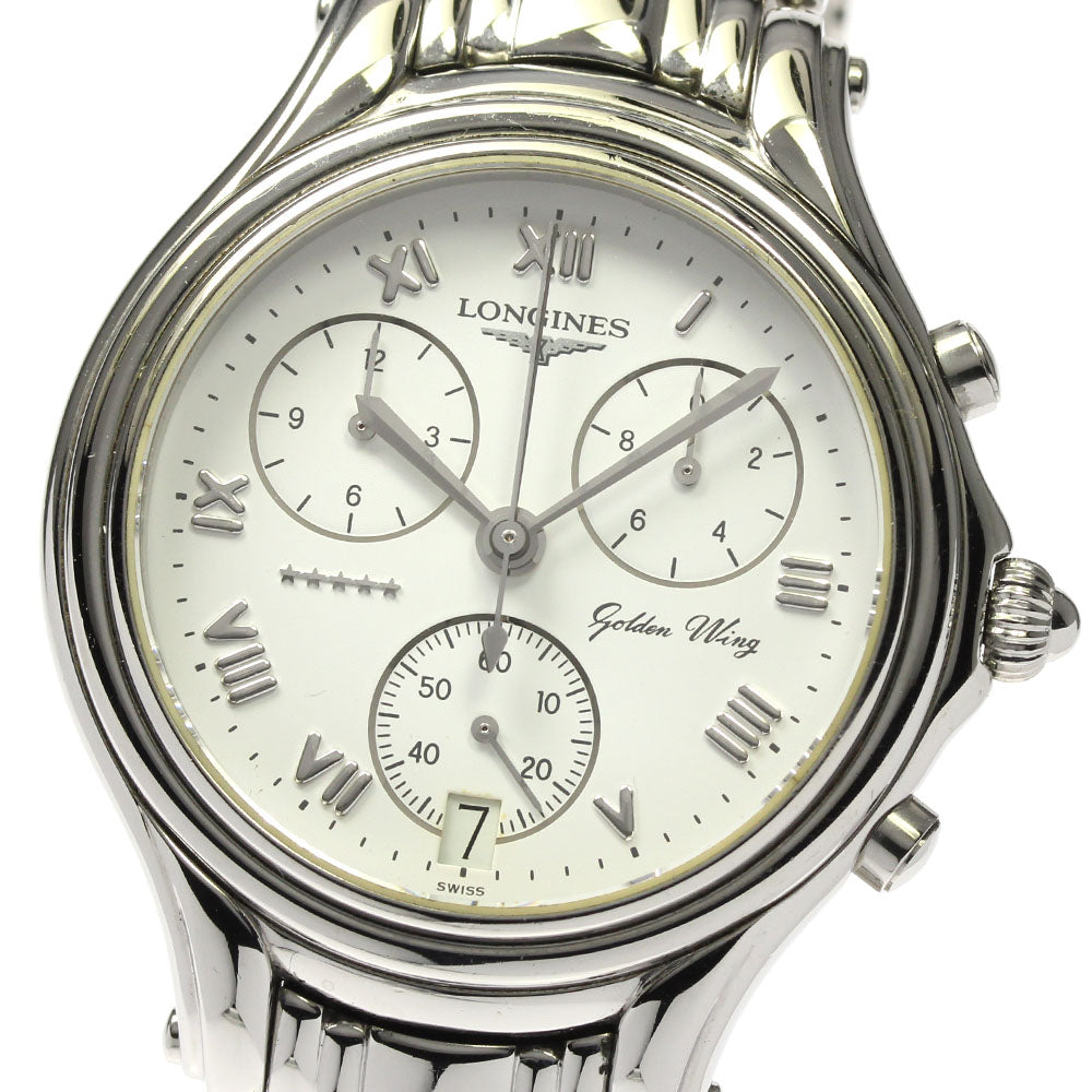 LONGINES Golden wing L3.610.4 Chronograph white Dial Quartz Men's Watch_803724