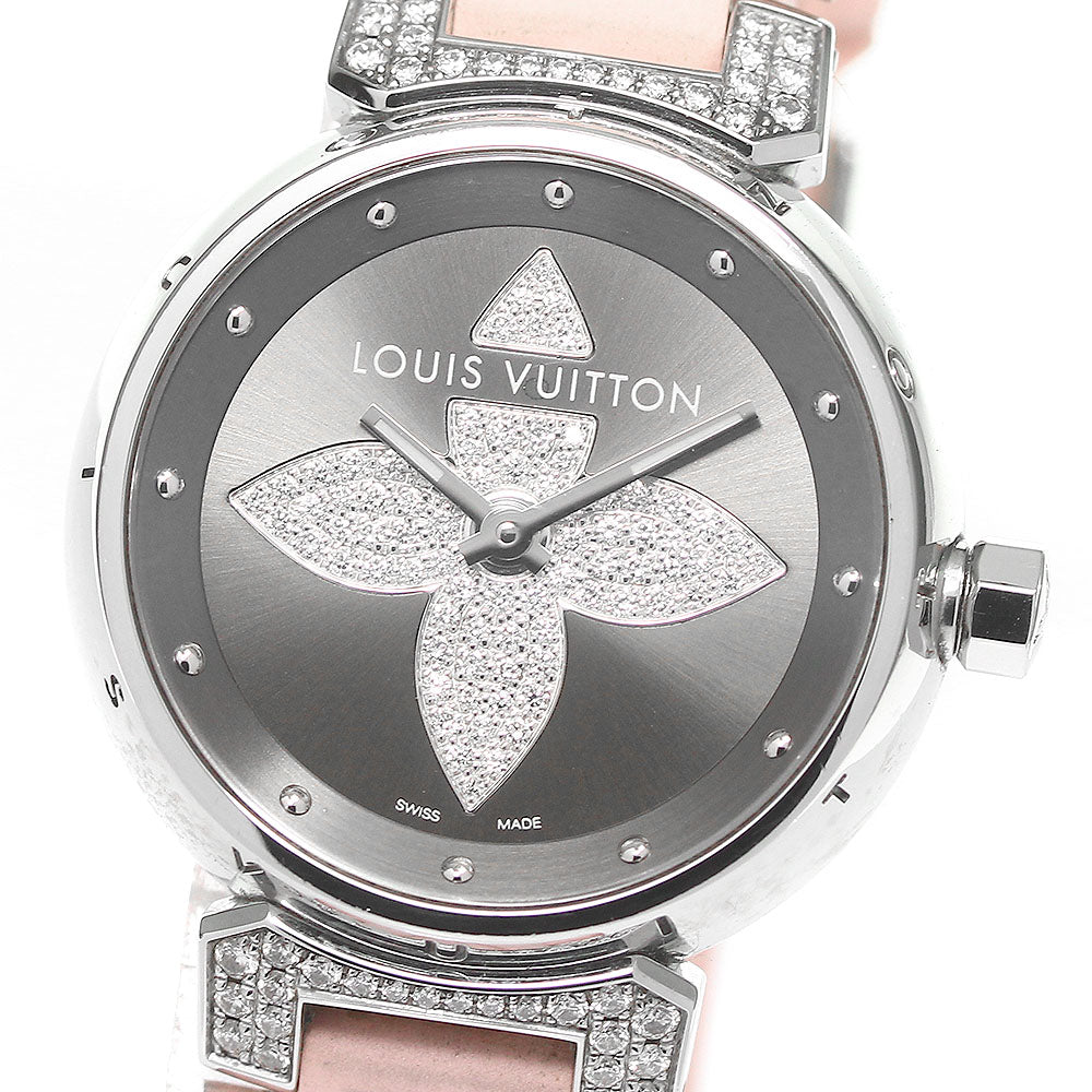 LOUIS VUITTON Tambour Forever Q121F diamond gray Dial Quartz Ladies Watch_803752