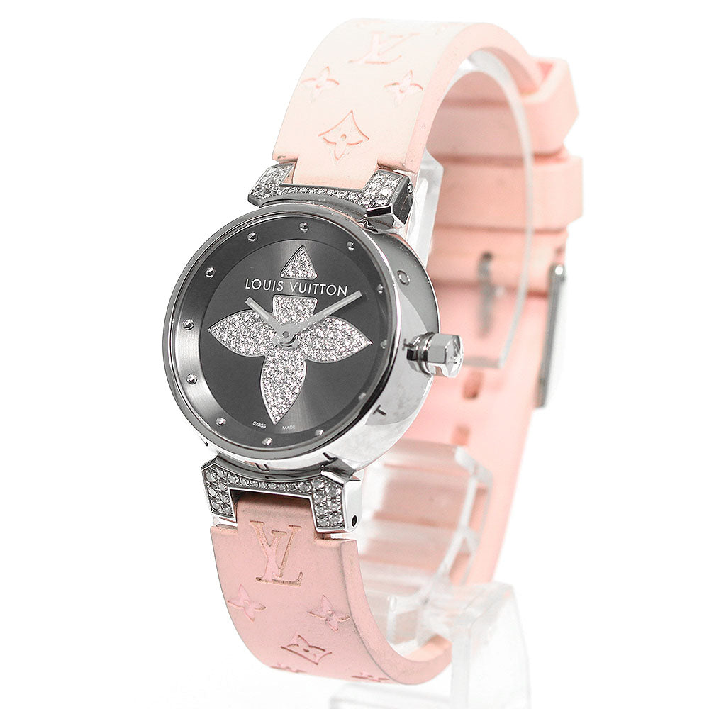 LOUIS VUITTON Tambour Forever Q121F diamond gray Dial Quartz Ladies Watch_803752