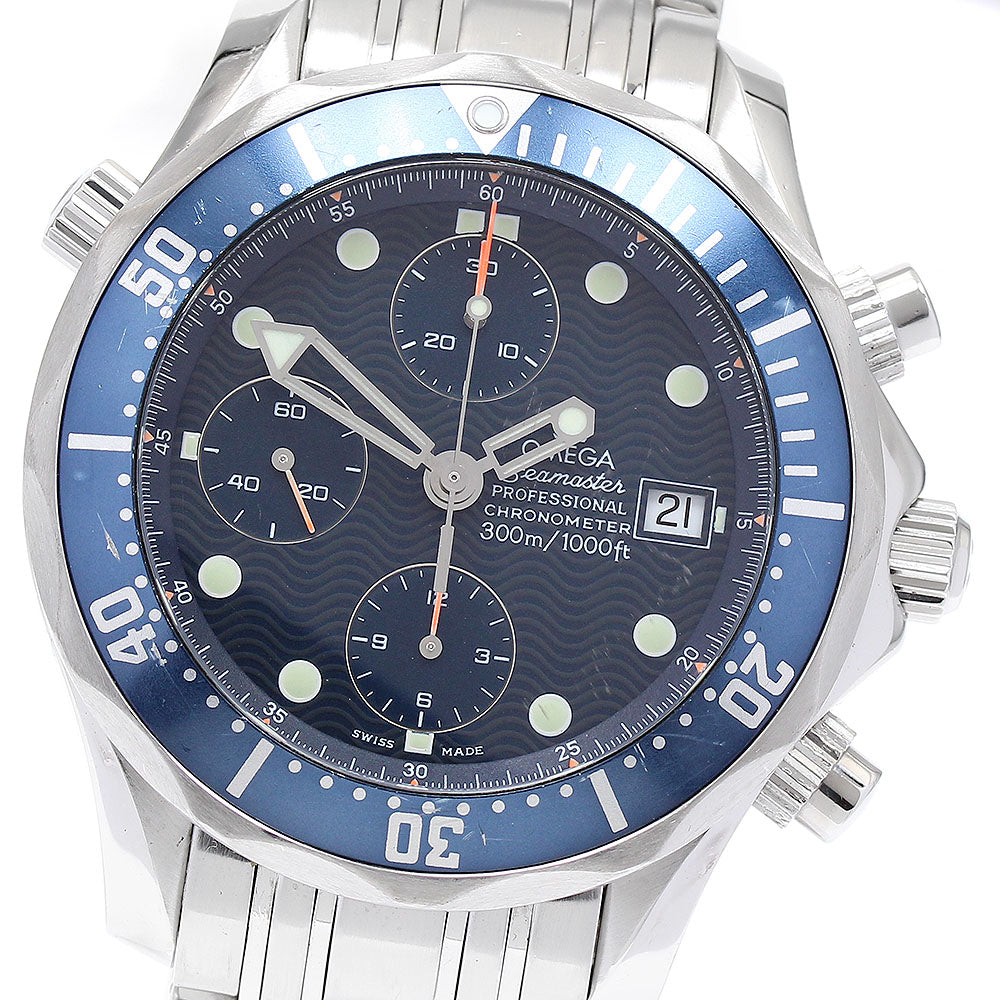 OMEGA Seamaster300 2599.80 Date Chronograph Navy Dial Automatic Men's_803793