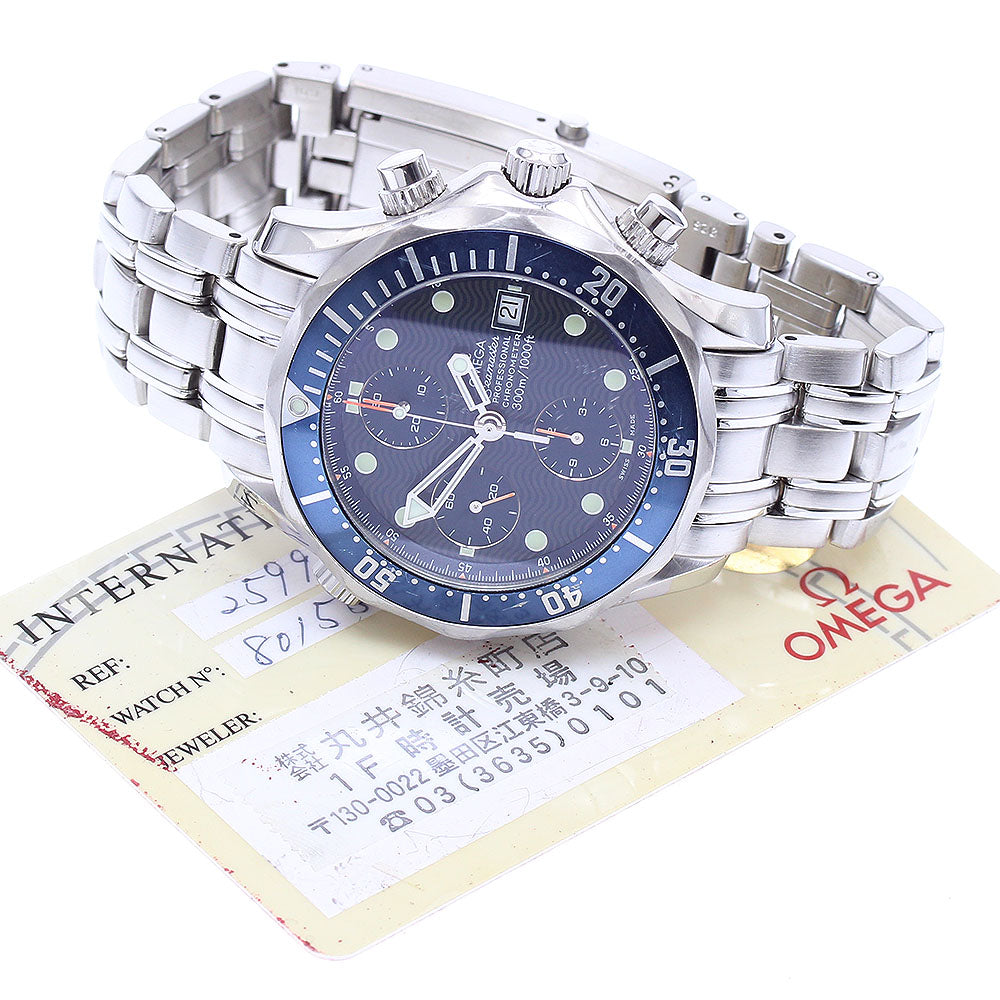 OMEGA Seamaster300 2599.80 Date Chronograph Navy Dial Automatic Men's_803793