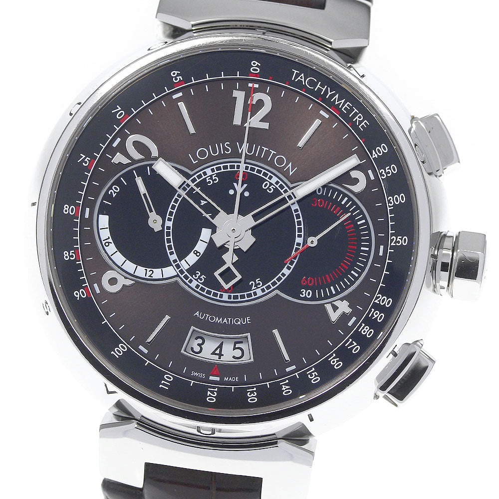LOUIS VUITTON Tambour Chronograph Voyage Q102A Limited to 688 pieces worldwide Brown Dial Automatic Men's Watch_804217