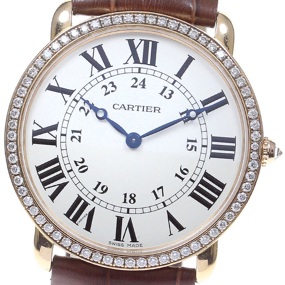 CARTIER Ronde Louis Cartier LM WR000651 18K Pink Gold beige Dial Hand Winding Men's Watch_804335