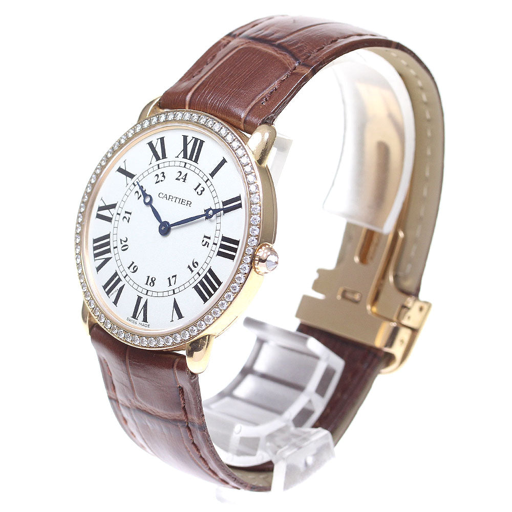 CARTIER Ronde Louis Cartier LM WR000651 18K Pink Gold beige Dial Hand Winding Men's Watch_804335